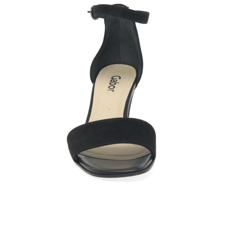 Sandales à Talons Hauts Pour Femmes Licorne Gabor En Daim Noir | Exclusif